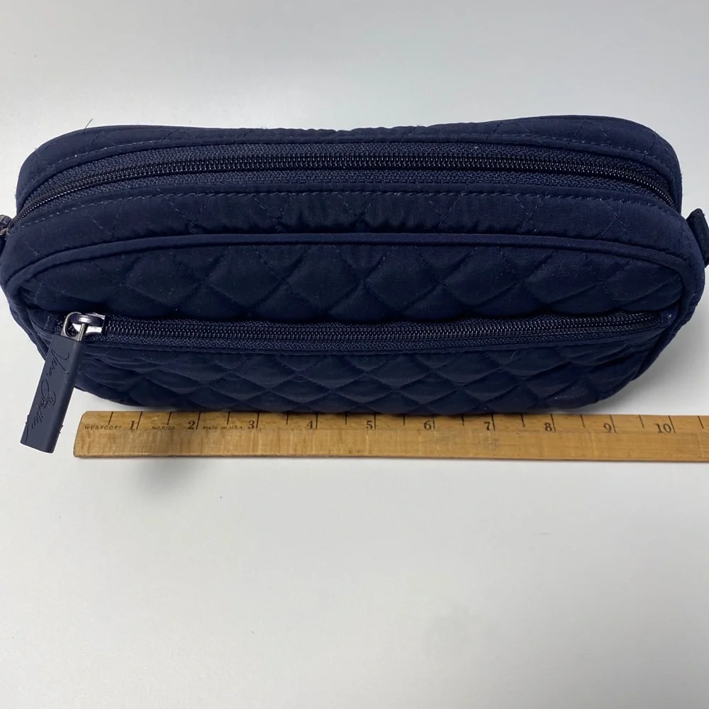 Vera Bradley X Lilly Medical Cosmetic Bag Classic Navy Blue Quilted NWOT
